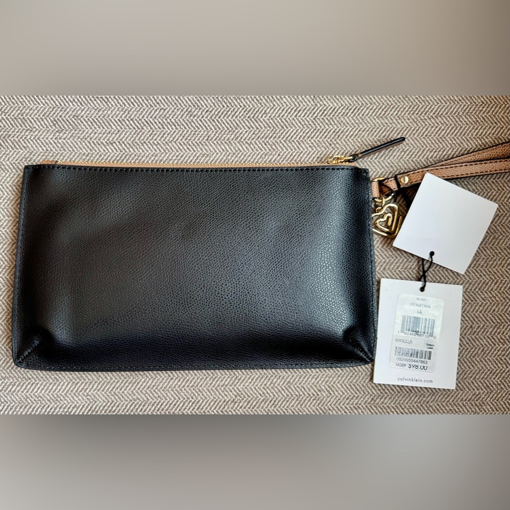 Calvin Klein Black Saffiano Leather Wristlet - NWTs - Picture 10 of 14